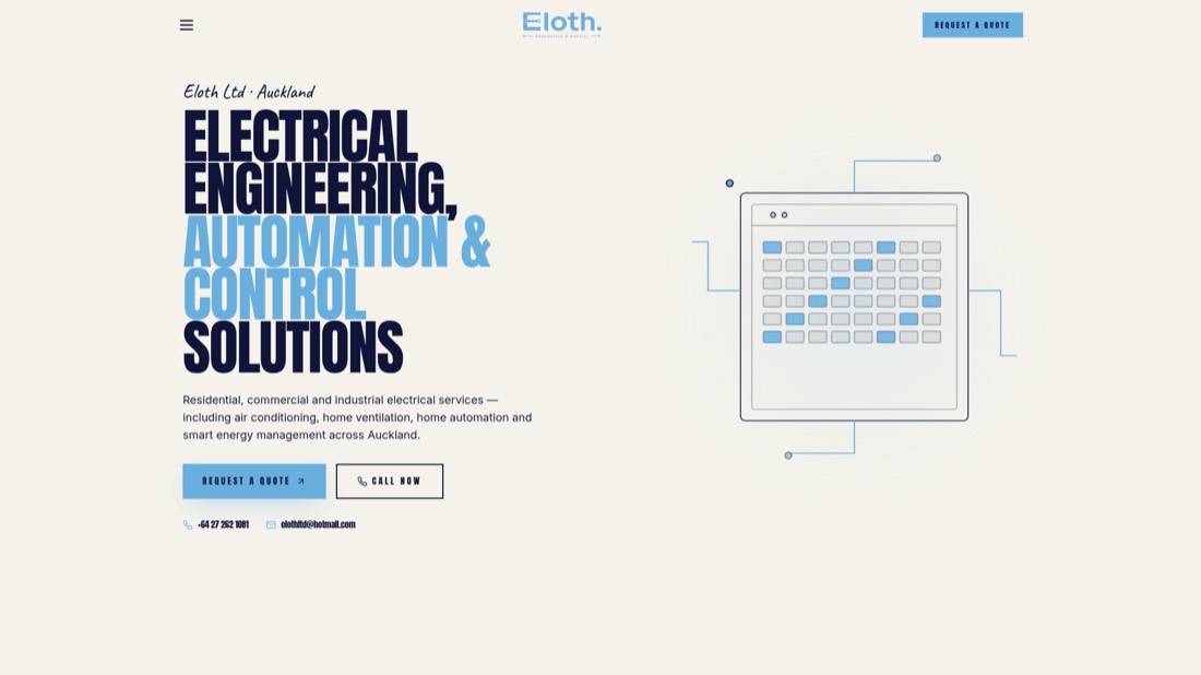 Eloth Electrical Services website