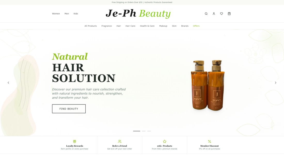 Jeph Beauty website