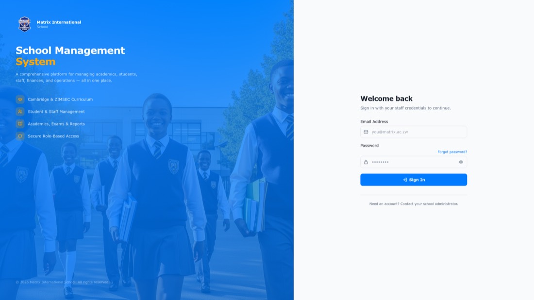Matrix College website