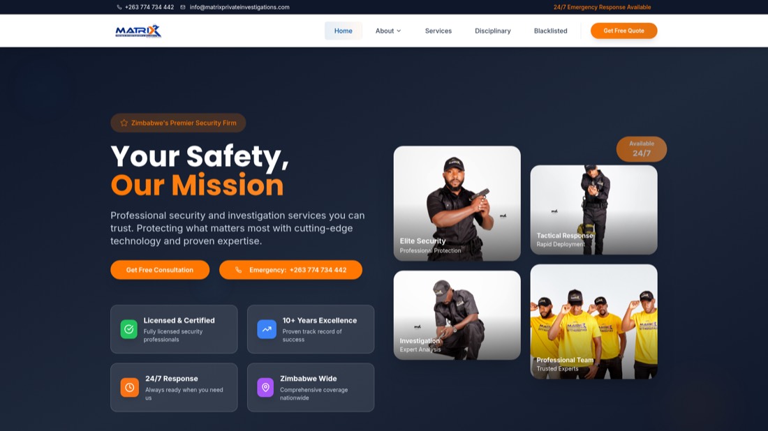 Matrix Investigations website