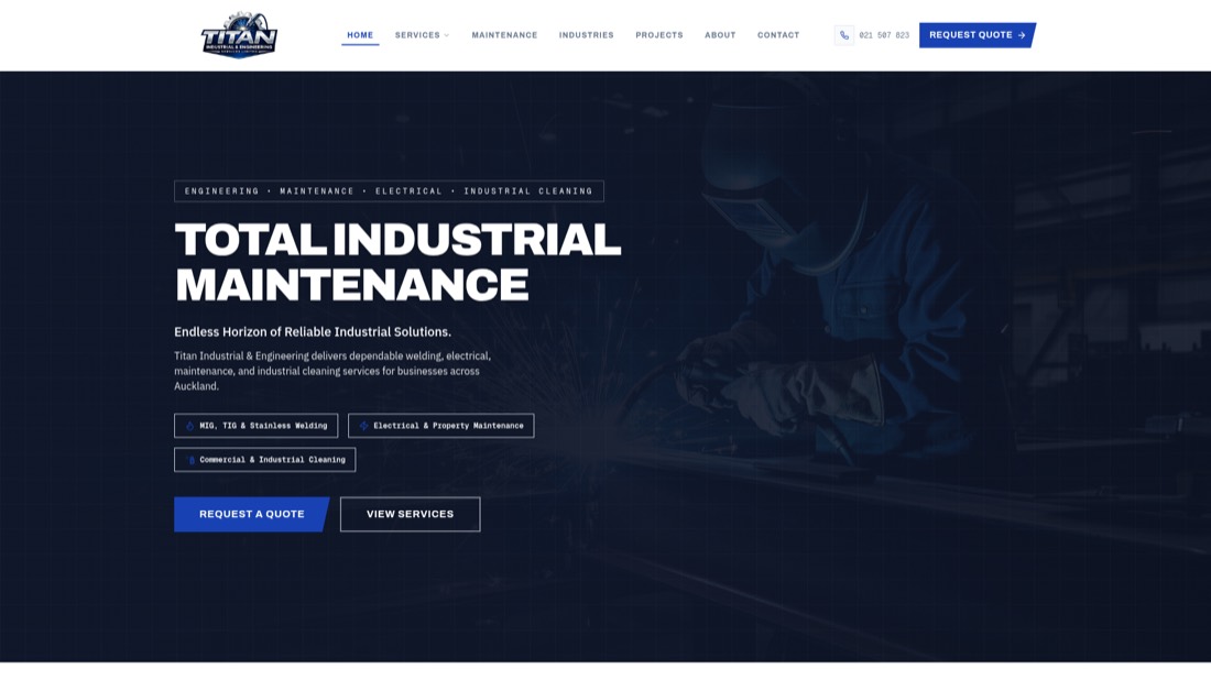 Titan Industrial Engineering website