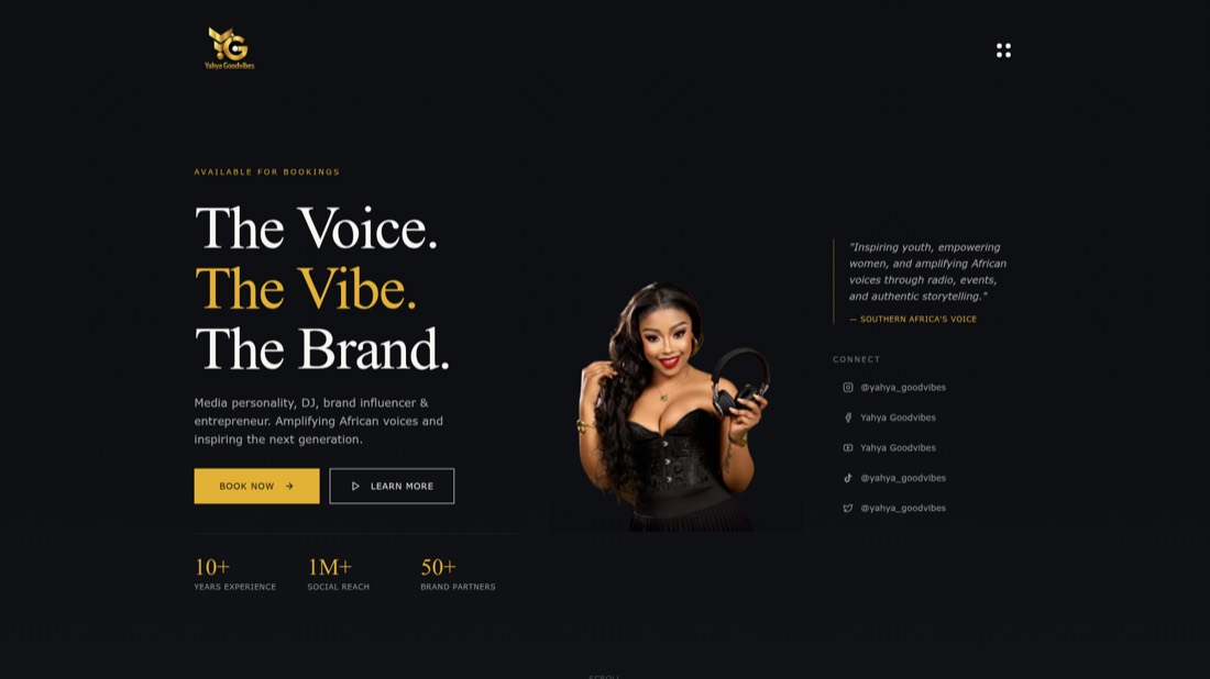 Yahya Good Vibes website