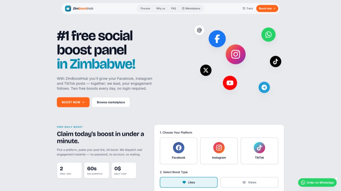 ZimBoost Hub WhatsApp Bot website